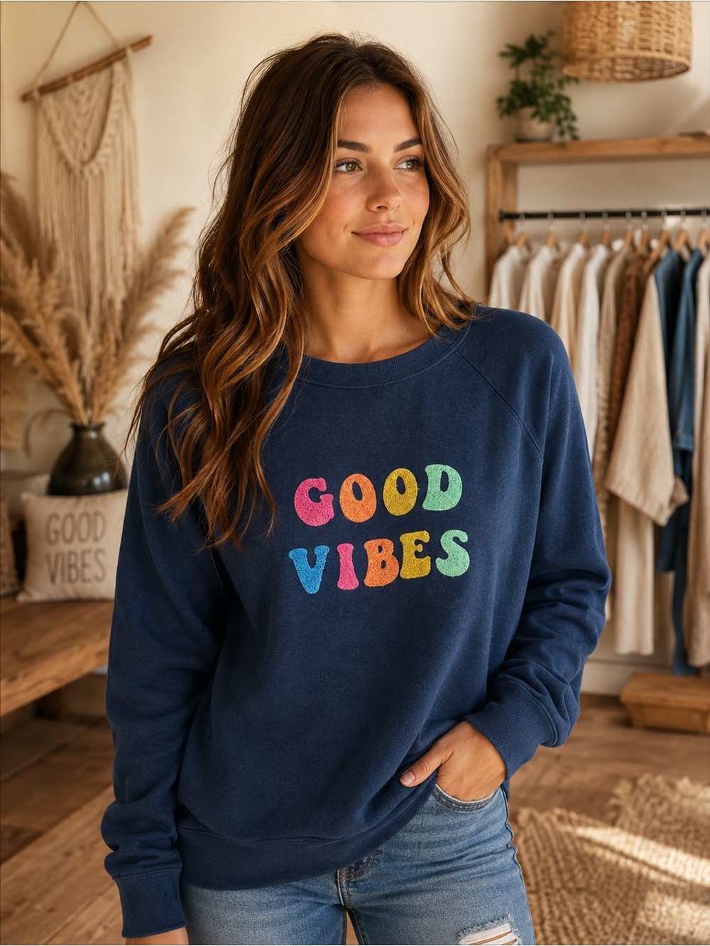 WildFox Good Vibes Womens Sweatshirt‎ Size Small